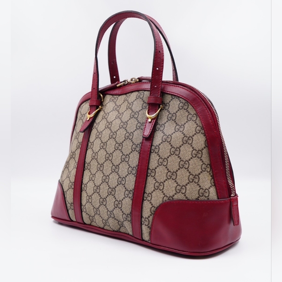 AZ13❤️ GUCCI GG Supreme Monogram Nice Top Handle Dome Bag - Picture 2 of 13
